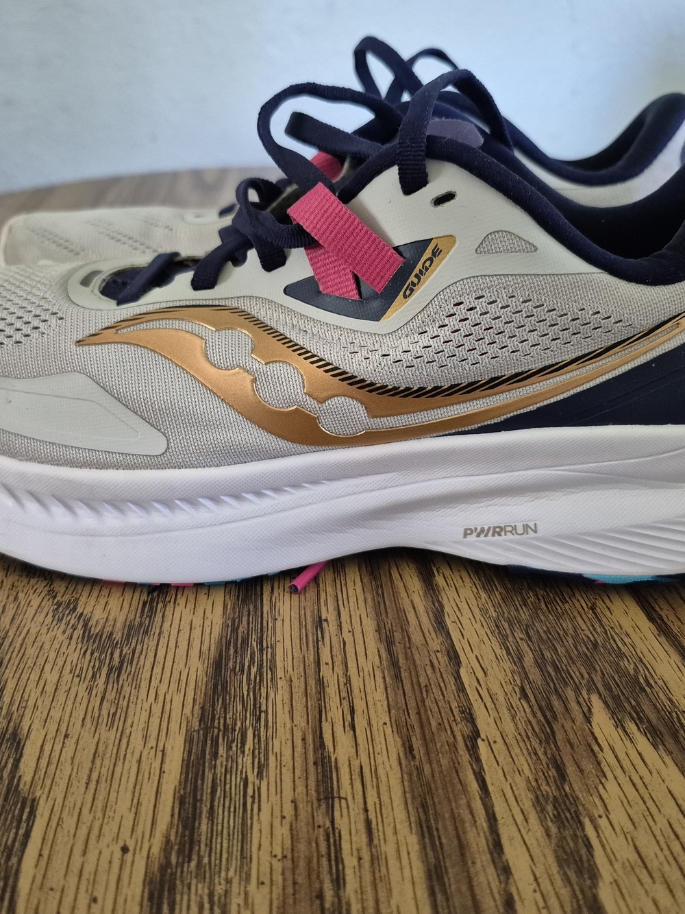 Saucony Women's Sneakers in Cream with Gold and Pink Accents